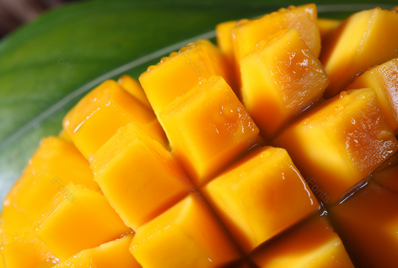 热带水果切开的大芒果果肉饱满鲜嫩多汁,高清,摄影图,摄影图片,图片大全,摄影图免费下载